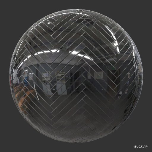 TilesHerringboneMirrorBlack001